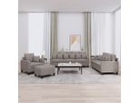 Bei Cloris Set Di Divani 4 Pezzi Con Cuscini In Tessuto Taupe - Divani Classici New2927376 4Parcel