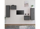 Maison Exclusive - Mobili Porta Tv 4 Pz Grigi In Legno Massello Di Pino