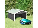 Best MöBel Robot Tagliaerba Garage 72X87X50 Cm Grigio Bianco Legno Di Abete - Beete Cloris New9046813 1Pacco