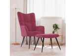 Best MöBel Poltrona Relax Con Poggiapiedi In Velluto Rosso Vino - Cloris New3990887 1Pacco