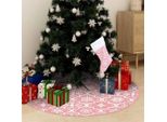 Maison Exclusive - Gonna Albero Natale Raffinata Con Calza Rosa Tessuto 90 Cm