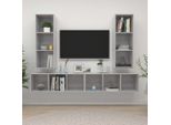 Maison Exclusive - Mobile Tv A Parete 4 Pz Grigio Cemento In Truciolato