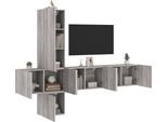 Maison Exclusive - Mobili Tv A Muro 5Pz Grigio Sonoma In Legno Multistrato