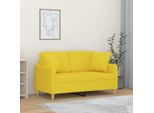 Design Nuovo Divano A 2 Posti Con Cuscini Decorativi Tessuto Giallo Chiaro 120 Cm - Divani Classici Mobili2025 CHY8468655 2Pacchi
