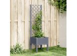 Maison Exclusive - Fioriera Con Griglia Rampicante Blu-Grigio 40X40X142 Cm Pp