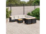 Stabli MöBel Set Di Mobili Da Giardino Set Di Mobili Da Balcone Set Di Divani Da Giardino 9 Pezzi Con Cuscini Nero Poly Rattan - Set Di Mobili Da Giardino CC9366056 4Parcel