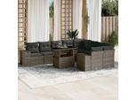 Best MöBel GartenmöBel Set BalkonmöBel-Set 10-Tlg. Garten-Sofagarnitur Mit Kissen Grau Poly Rattan - Set Mobili Da Giardino Cloris Neu3501253 5Parcel