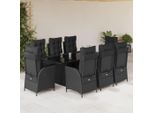 Stabli MöBel Set Di Mobili Da Giardino Set Di Mobili Da Balcone Set Da Pranzo Da Giardino 9 Pezzi Con Cuscini Nero Poly Rattan - Set Di Mobili Da Giardino CC6160564 5Parcel