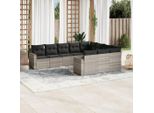 Pratico Set Di Mobili Da Giardino Set Di Mobili Da Balcone Set Di Divani Da Giardino Da 10 Pezzi Con Cuscini In Poly Rattan Grigio Chiaro - Set Di Mobili Da Giardino ,Mobili Di Design 6494937 3Parcel