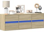 Mobile Tv A Parete Durevole Con Illuminazione A Led Rovere Sonoma 130X31X45 Cm - Mobili Tv Octo5793509 1Pacco