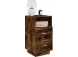 Design Nuovo Comodino Con 2 Cassetti In Rovere Fumé 36X36X68 Cm - Comodini E Armadi Mobili2025 CHY6690968 1Pacco