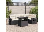 Bei Cloris Set Di Mobili Da Giardino Set Di Mobili Da Balcone Set Di Divani Da Giardino 6 Pezzi Con Cuscini Nero Poly Rattan - Set Di Mobili Da Giardino New8024458 5Parcel