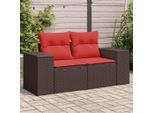 Best MöBel Divano Da Giardino Con Cuscini A 2 Posti In Poly Rattan Marrone - Divani Da Giardino Cloris New2529690 1Pacco