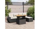 Design Nuovo Set Di Mobili Da Giardino Set Di Mobili Da Balcone Set Di Divani Da Giardino 6 Pezzi Con Cuscini Nero Poly Rattan - Set Di Mobili Da Giardino Mobili2025 CHY8587832 5Parcel