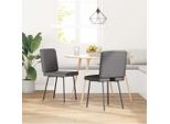 Sedie Da Pranzo In Stile Elegante 2 Pz. Similcuoio Grigia - Sedie Da Pranzo Hommie3537115 1Pz