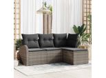 Bei Cloris Set Di Mobili Da Giardino Set Di Mobili Da Balcone Set Di Divani Da Giardino Con Cuscini 4 Pezzi Grigio Poly Rattan - Set Di Mobili Da Giardino New7128563 3Parcel