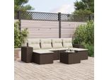 Best MöBel GartenmöBel Set BalkonmöBel-Set 7-Tlg. Garten-Sofagarnitur Mit Kissen Braun Poly Rattan - Set Mobili Da Giardino Cloris Neu2299628 6Parcel