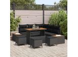 2025 Set Di Mobili Da Giardino Moderni Set Di Mobili Da Balcone Set Di Divani Da Giardino Con Cuscini 9 Pezzi Nero Poly Rattan - Set Di Mobili Da Giardino, Design 8838417 5Parcel