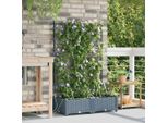 Bei Cloris Fioriera Da Giardino Grigio Chiaro 80 X 40 X 126 Cm In Acciaio - Aiuole Nuovo5915243 1Pacco