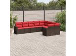 Set Di Mobili Da Giardino Durevoli Set Di Mobili Da Balcone Set Di Divani Da Giardino Da 9 Pezzi Con Cuscini In Poly Rattan Marrone - Set Di Mobili Da Giardino Octo3782960 4Parcel