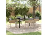 Set Di Mobili Da Giardino Durevoli Set Di Mobili Da Balcone Set Da Pranzo Da Giardino Con Cuscini 5 Pezzi Beige Poly Rattan - Set Di Mobili Da Giardino Octo3992332 2Parcel