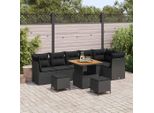 2025 Cloris Set Di Mobili Da Giardino Set Di Mobili Da Balcone Set Di Divani Da Giardino 9 Pezzi Nero Poly Rattan - Set Di Mobili Da Giardino Vendita1464133 3Parcel