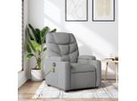 Poltrona Reclinabile Massaggiante In Stile Elegante, Tessuto Grigio Chiaro - Hommie9021899 Sedia Tv E Reclinabile 1Pz