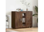 Best MöBel Credenza In Vetro Effetto Rovere Marrone 55,5 X 29 X 100 Cm Materiale A Base Di Legno - Cassettiere CL1225373 1Pacco