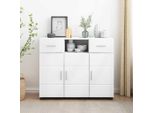 Best MöBel Vetrina Credenza Con Cassetti Bianco 88,5 X 30,5 X 73 Cm Materiale A Base Di Legno - Cassettiere Cloris New4834047 1Pacco