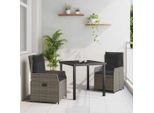 Bei Cloris Set Di Mobili Da Giardino Set Di Mobili Da Balcone Set Da Pranzo Da Giardino 3 Pezzi Poly-Rattan Grigio - Set Di Mobili Da Giardino New3636443 2Parcel