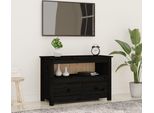 Mobile Tv In Stile Elegante Nero79X35X52 Cm In Pino Massiccio - Mobili Tv Hommie1220955 1Pacco