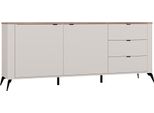 Cordoba 2D3S Cassettiera, Beige Cashmere, Rovere Castello, 3 Cassetti, Chiusura Ammortizzata