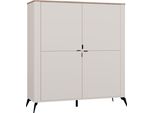 Cassettiera Cordoba 4D, Beige Cashmere, Rovere Castello, 4 Ante, 8 Ripiani, Soggiorno