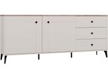Point 2D3S Cassettiera Cashmere Beige Castello Rovere Mobile 3 Cassetti 2 Ante Soggiorno
