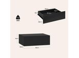 Set Di 2 Comodini - Comodino A Parete - 40×14×30 Cm - Con Cassetto - Legno - Minimalista - Nero
