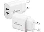 Mediarange MRMA114 Presa Di Ricarica 2X USB-A Bianco