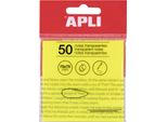 Apli 19569 Apli Haftnotizen, 75 X 75 Mm, Gelb Transparent