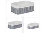 Bamboe Opbergmanden 3 Stuks Grijs/Wit
