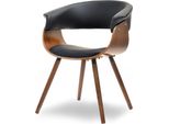 Sedia Da Pranzo Di Design Maite - Noce / Nero