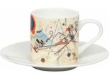 KöNitz Espressotasse Komposition 8 - Wassily Kandinsky Mit Untertasse, Becher, Bone China, Bunt, 95 Ml, 11 5 304 2717