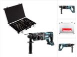 Trapano A Percussione A Batteria Makita Dhr 241 Z 18 V Li-Ion Con Mandrino Sds-Plus Solo + Set Di Punte Makita D-42444 Sds-Plus 17 Pezzi In Valigetta Di Alluminio - Senza Batteria, Senza Caricabatterie