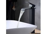 Homelody Rubinetto Per Bagno, Rubinetto Per Bagno A Cascata, Rubinetto Per Lavabo Nero, Rubinetto Per Lavabo Alto, Miscelatore Monocomando Per Bagno,