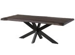 MASSIVMOEBEL24 | Freeform 5 Tavolo Da Pranzo In Legno Di Mango - Verniciato Grigio / Gambe Incrociate Antracite Matt 220X100