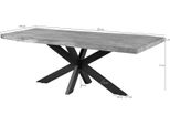 MASSIVMOEBEL24 | Freeform 5 Tavolo Da Pranzo In Legno Di Mango - Verniciato Beige / Gambe Incrociate Antracite Matt 220X100