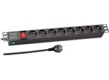 Efb 19" 1HE Steckdosenleiste 8 X Ute Mit Schalter Alu/Sw"