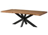 MASSIVMOEBEL24 | Freeform 5 Tavolo Da Pranzo In Legno Di Sheesham - Decapato / Naturale - Gambe Incrociate Antracite Matt 200X100