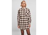 DáMské šAty Urban Classics Ladies Oversized Check Flannel Shirt Dress Rosa/Marrone - S