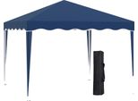 Outsunny Gazebo Pieghevole Gazebo 3 X 3 M Gazebo Da Giardino Pieghevole Per Feste Tenda Da Giardino Regolabile In Altezza Con Borsa Di Trasporto Protezione Uv Acciaio Oxford Blu
