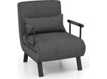 Costway Divano Letto Costway Divano Letto Regolabile Estraibile Divano Letto Con Schienale Grigio Scuro