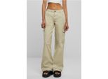 Urban Classics Donna Pantaloni Cargo Denim Dritti A Vita Alta Offwhite Raw - 30